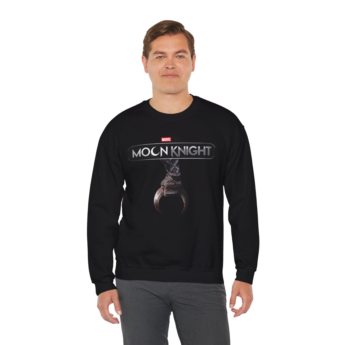 Moon Knight Unisex Crewneck Sweatshirt, Marvel Sweatshirt, Marvel Gift, Comic Apparel, Superhero Fashion.
