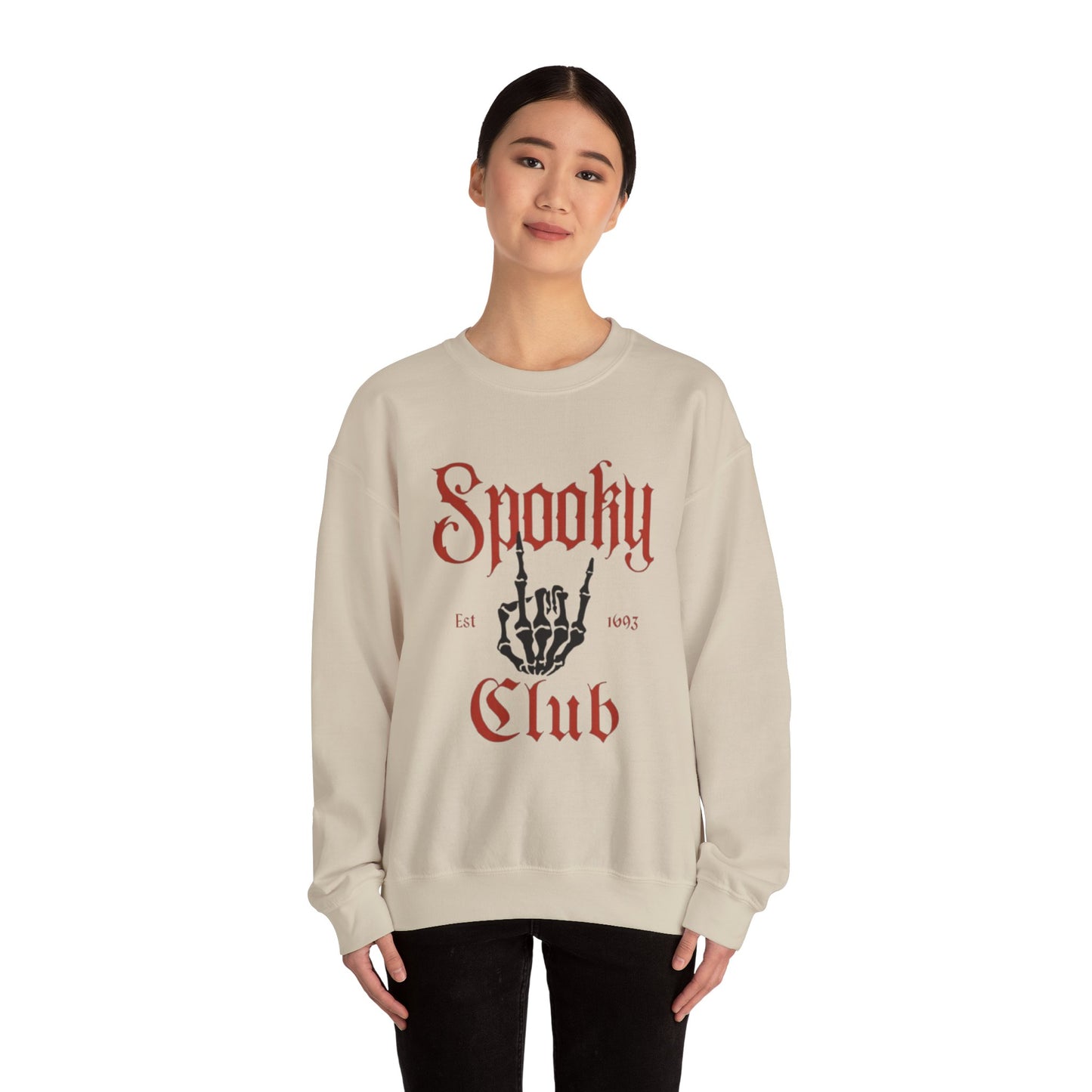 Spooky Club Crewneck Sweatshirt, Halloween Sweatshirt, Unisex Sweatshirt, Casual Fall Apparel, Cozy Halloween Top