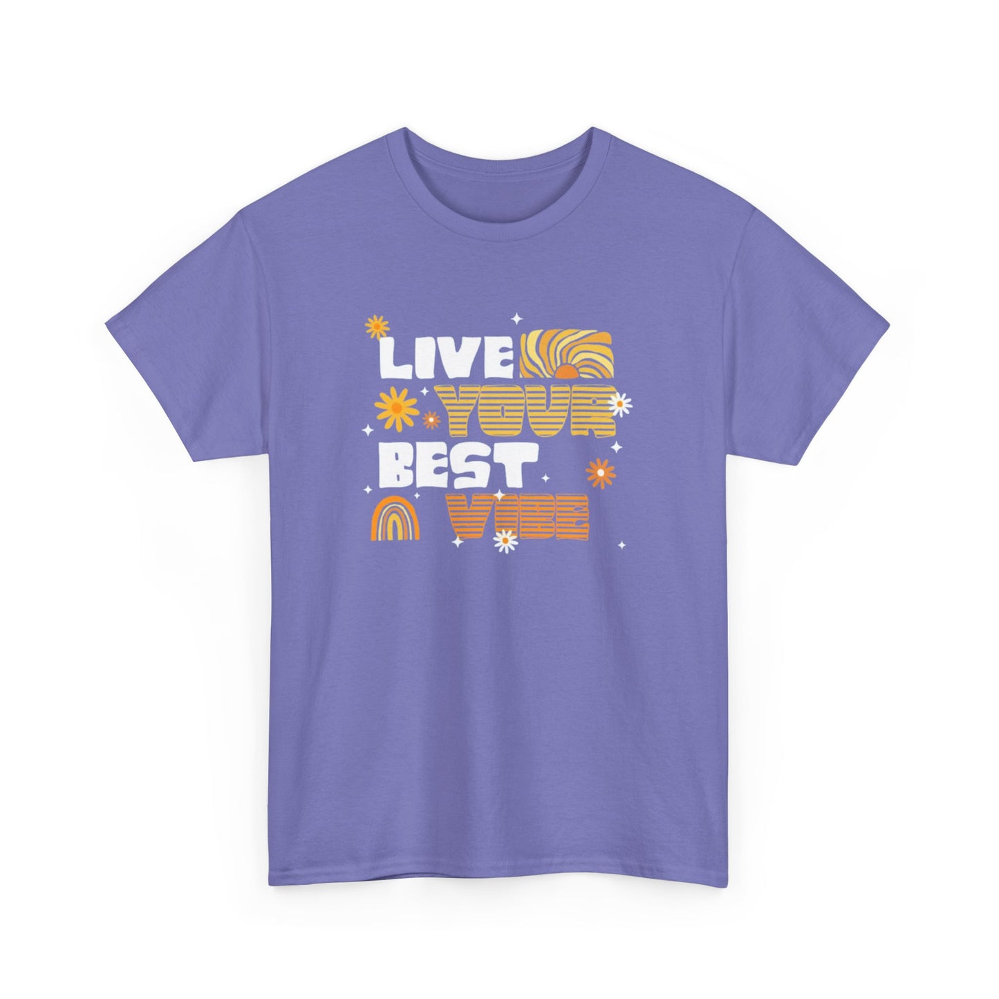 Unisex Heavy Cotton Tee - Live Your Best Vibe, Casual Wear, Summer Fashion, Motivational Tee, Gift for Friends, Inspirational Shirt
