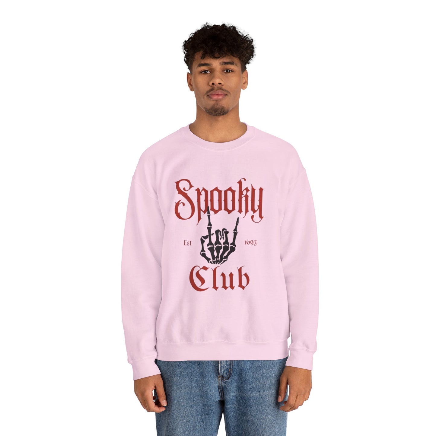 Spooky Club Crewneck Sweatshirt, Halloween Sweatshirt, Unisex Sweatshirt, Casual Fall Apparel, Cozy Halloween Top