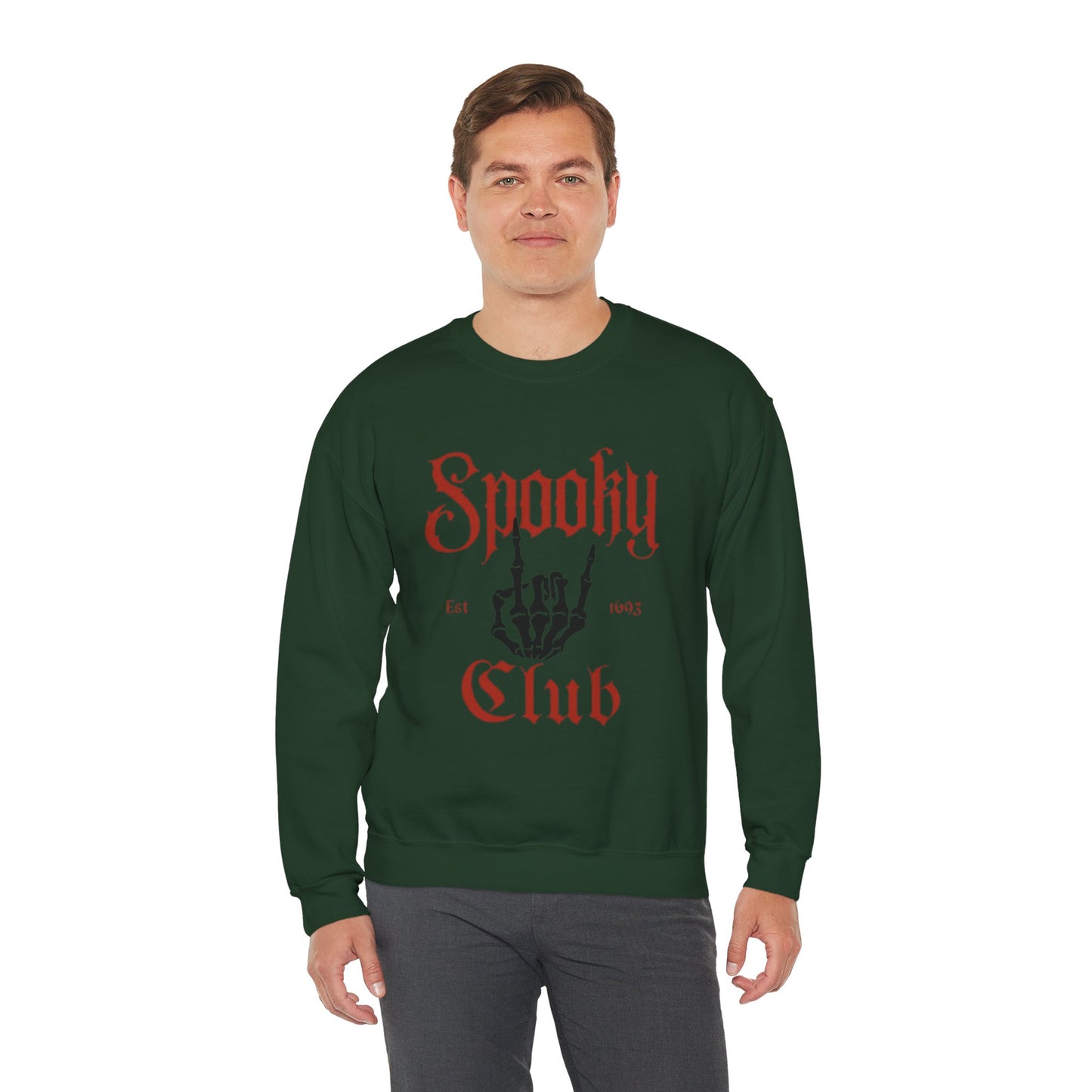Spooky Club Crewneck Sweatshirt, Halloween Sweatshirt, Unisex Sweatshirt, Casual Fall Apparel, Cozy Halloween Top