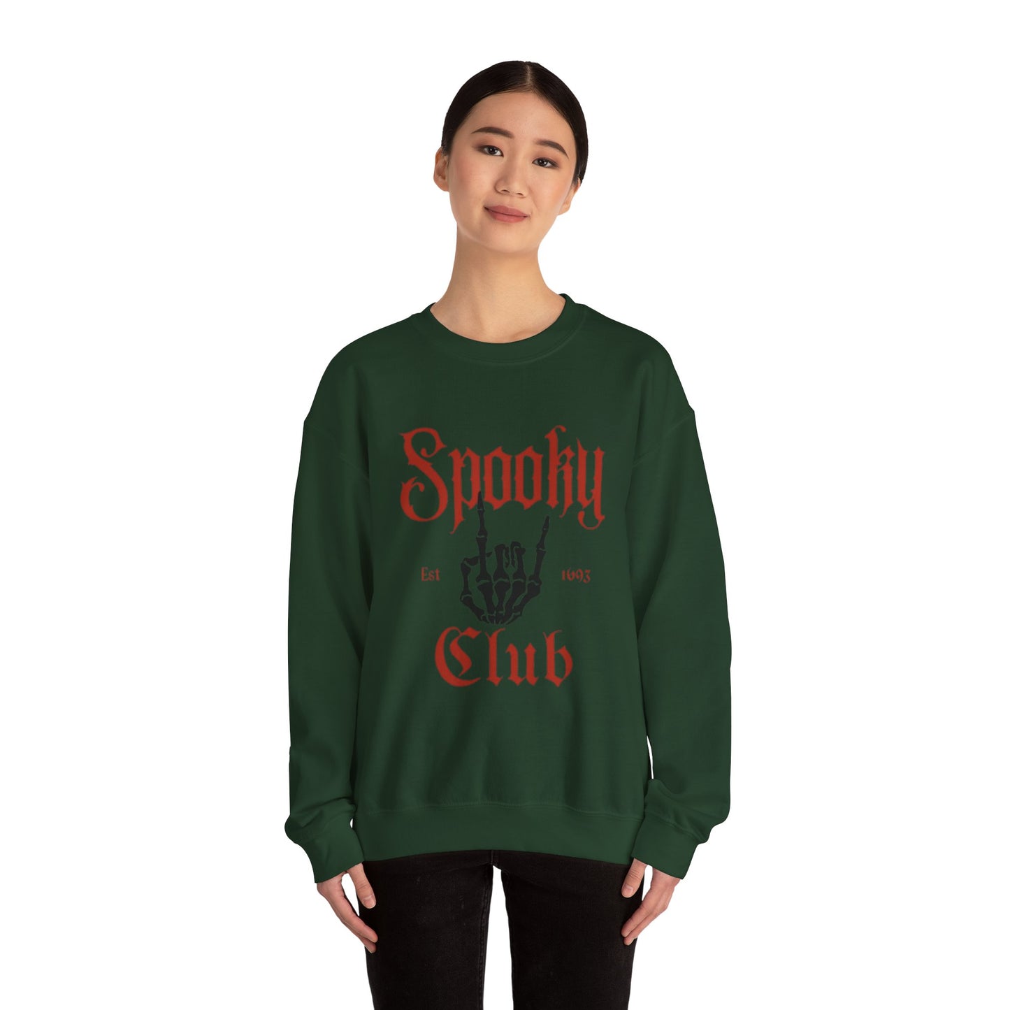 Spooky Club Crewneck Sweatshirt, Halloween Sweatshirt, Unisex Sweatshirt, Casual Fall Apparel, Cozy Halloween Top