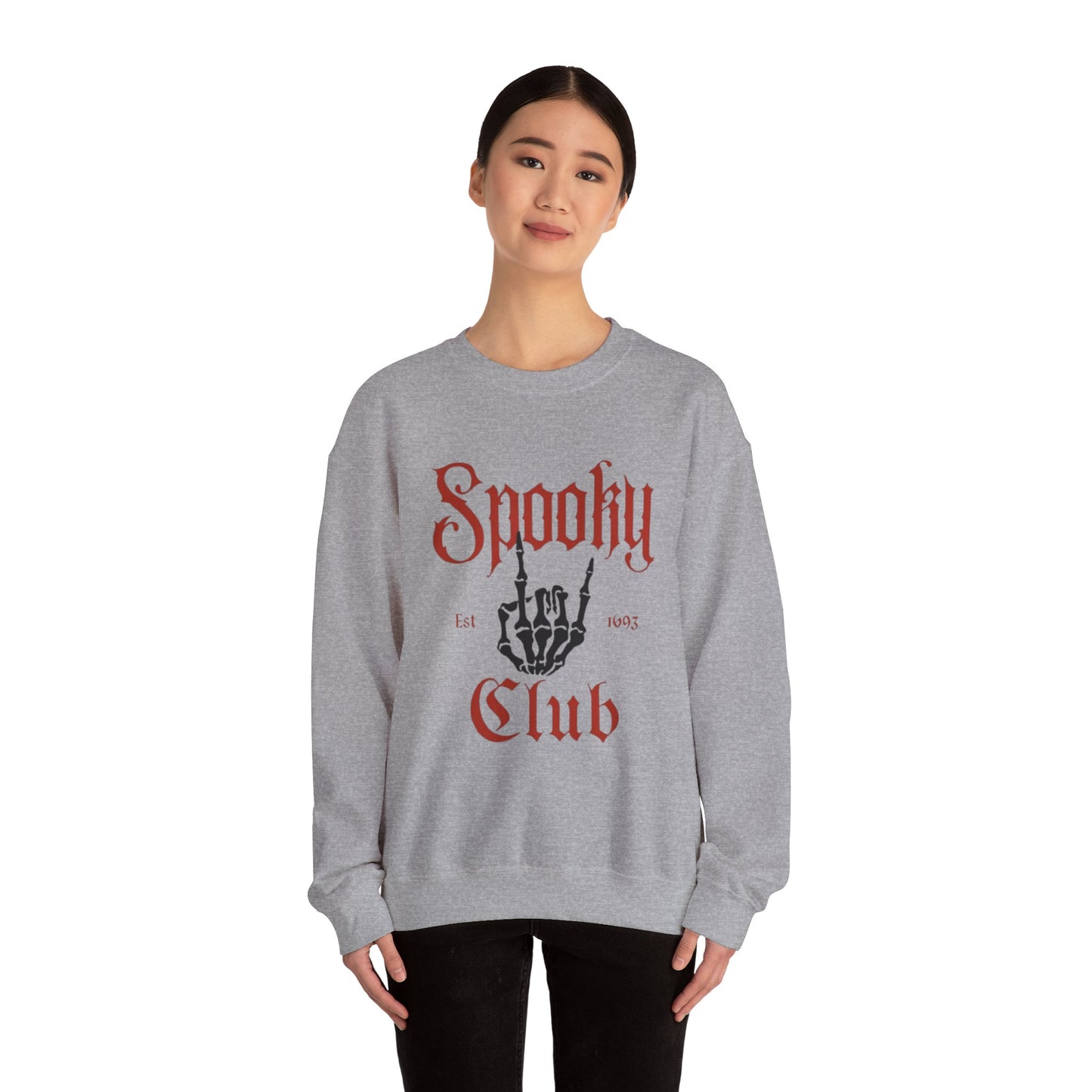 Spooky Club Crewneck Sweatshirt, Halloween Sweatshirt, Unisex Sweatshirt, Casual Fall Apparel, Cozy Halloween Top