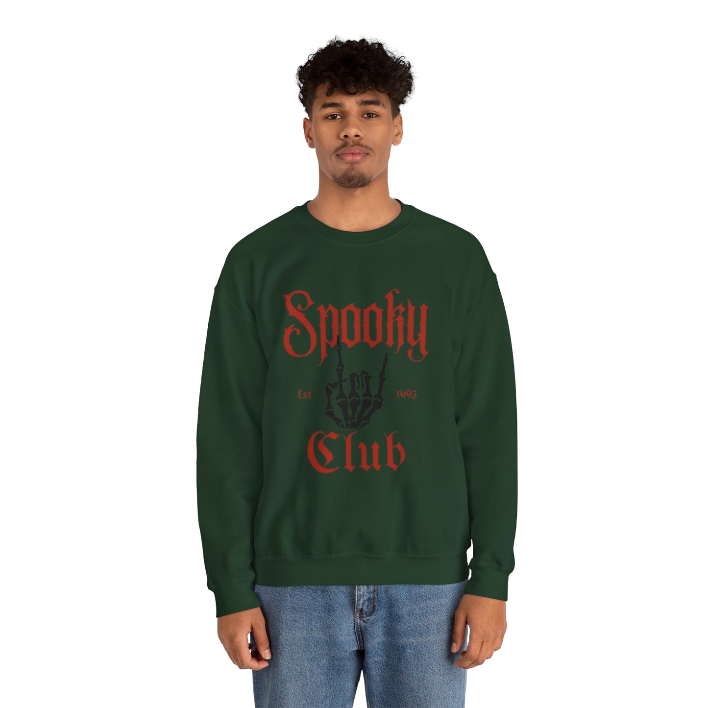 Spooky Club Crewneck Sweatshirt, Halloween Sweatshirt, Unisex Sweatshirt, Casual Fall Apparel, Cozy Halloween Top