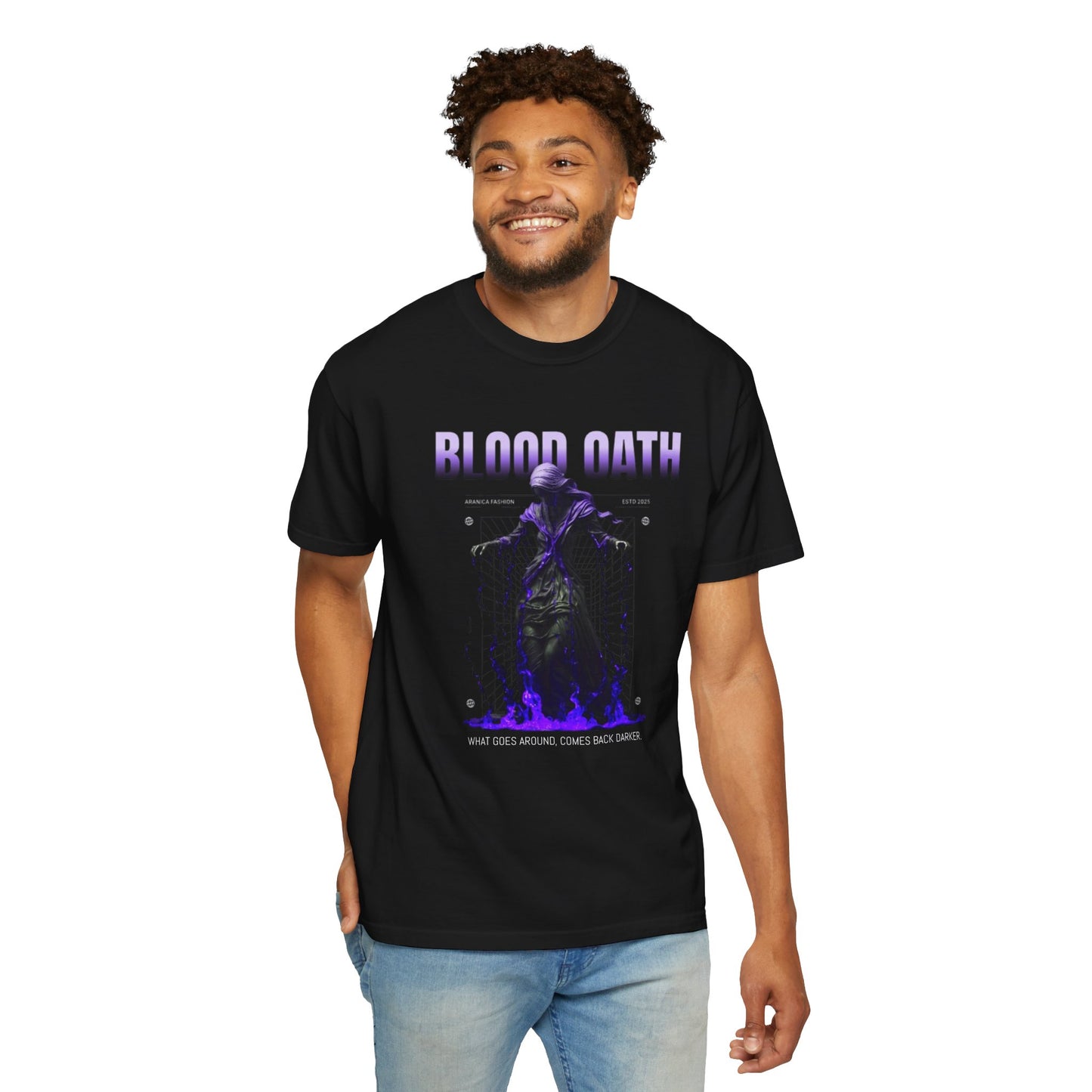 Blood Oath Unisex T-Shirt | Edgy Graphic Tee for Gamers, Halloween Costume, Gift for Him, Statement Style, Festival Apparel
