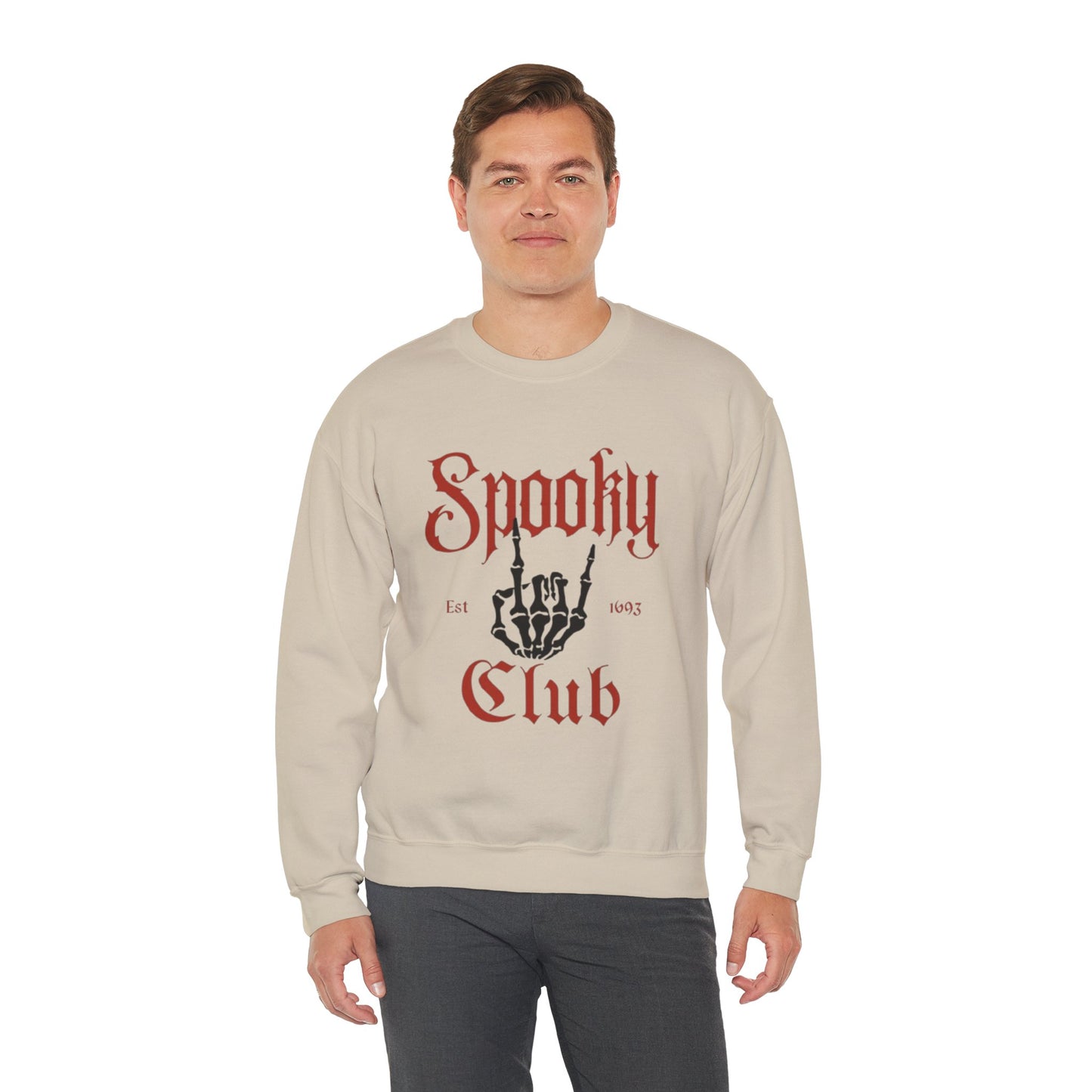 Spooky Club Crewneck Sweatshirt, Halloween Sweatshirt, Unisex Sweatshirt, Casual Fall Apparel, Cozy Halloween Top