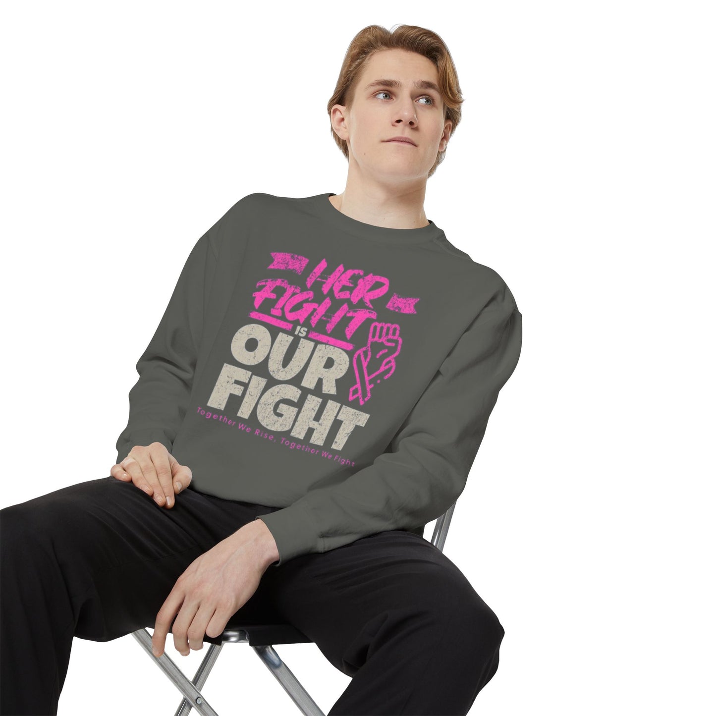 Her Fight is Our Fight Sweatshirt, Unisex Sweatshirt, Support Cancer Awareness, Empowerment Apparel,