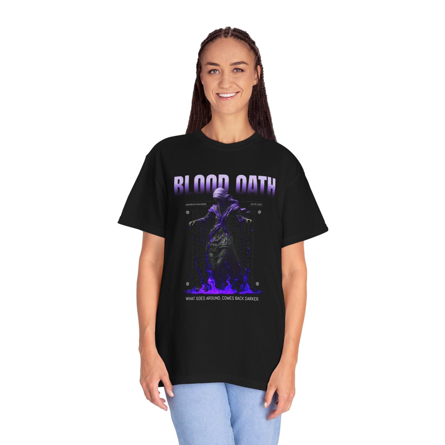 Blood Oath Unisex T-Shirt | Edgy Graphic Tee for Gamers, Halloween Costume, Gift for Him, Statement Style, Festival Apparel