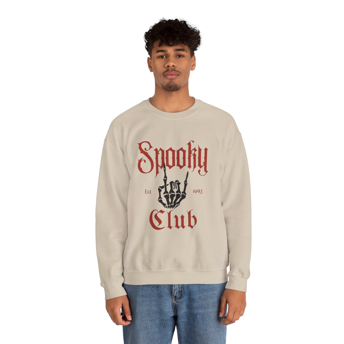 Spooky Club Crewneck Sweatshirt, Halloween Sweatshirt, Unisex Sweatshirt, Casual Fall Apparel, Cozy Halloween Top