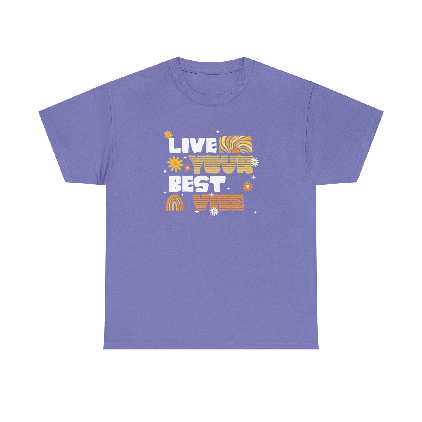 Unisex Heavy Cotton Tee - Live Your Best Vibe, Casual Wear, Summer Fashion, Motivational Tee, Gift for Friends, Inspirational Shirt