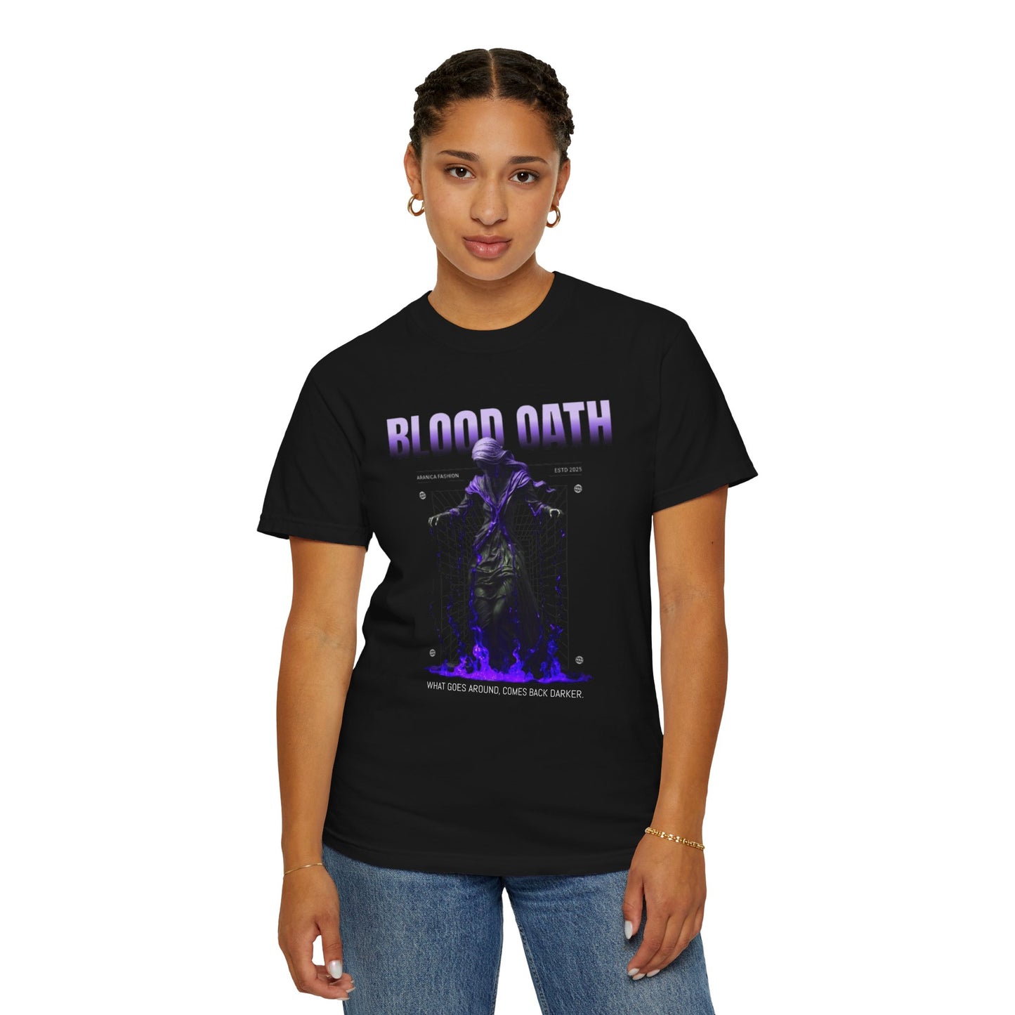 Blood Oath Unisex T-Shirt | Edgy Graphic Tee for Gamers, Halloween Costume, Gift for Him, Statement Style, Festival Apparel