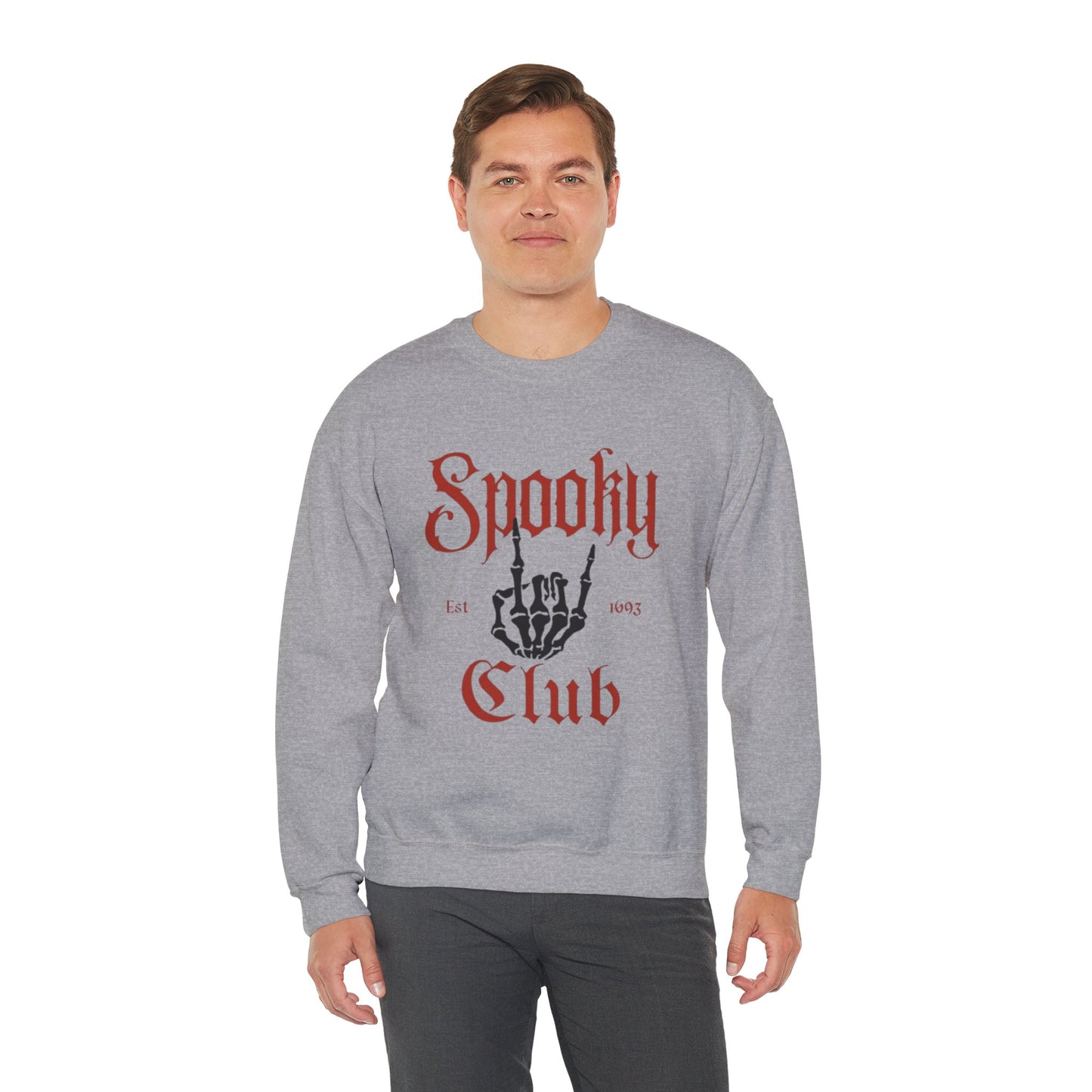 Spooky Club Crewneck Sweatshirt, Halloween Sweatshirt, Unisex Sweatshirt, Casual Fall Apparel, Cozy Halloween Top