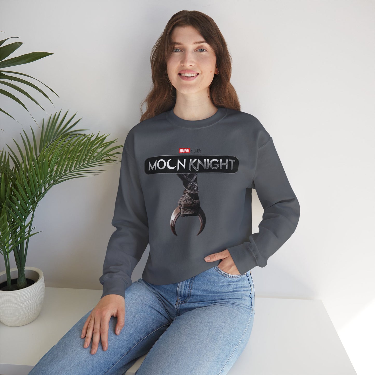 Moon Knight Unisex Crewneck Sweatshirt, Marvel Sweatshirt, Marvel Gift, Comic Apparel, Superhero Fashion.