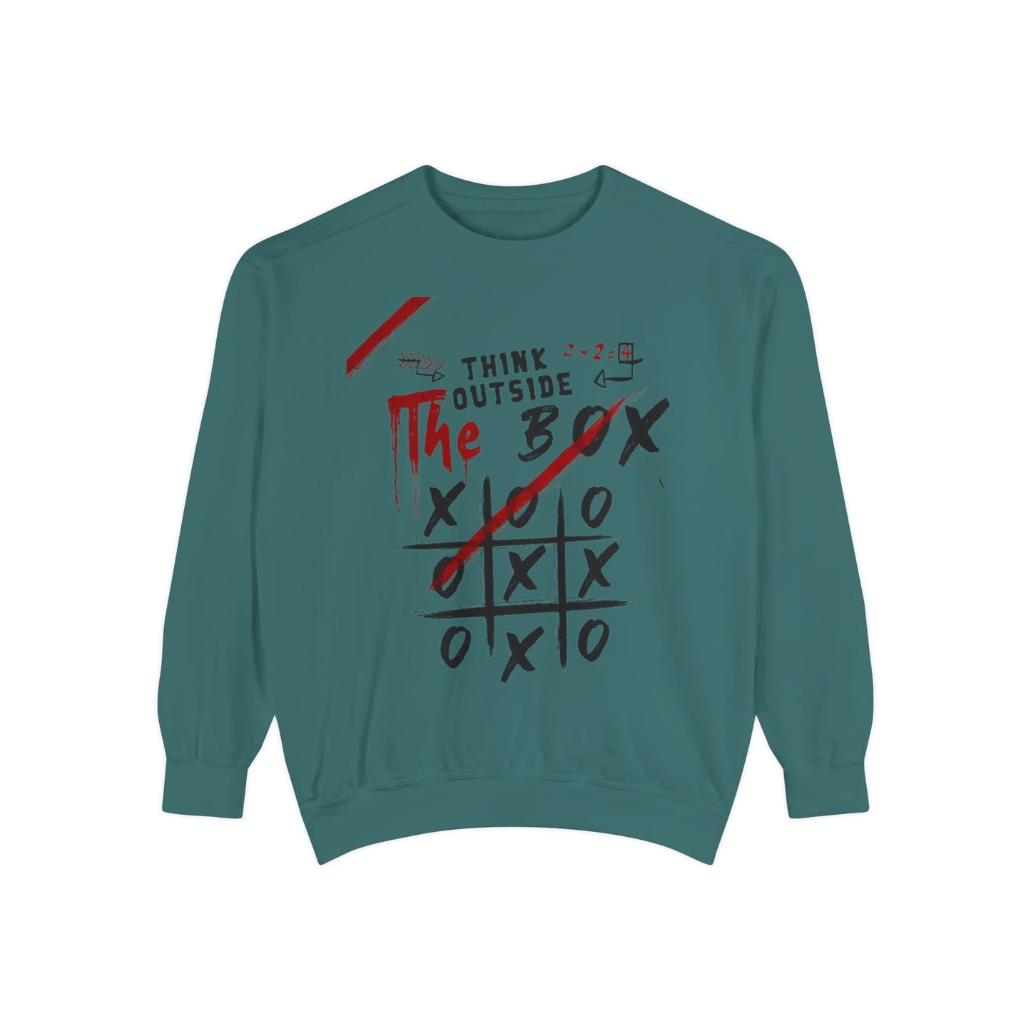 Think Outside the Box Sweatshirt, Unisex Garment-Dyed Hoodie, Casual Pullover, Gift for Creative Minds, Cozy Streetwear