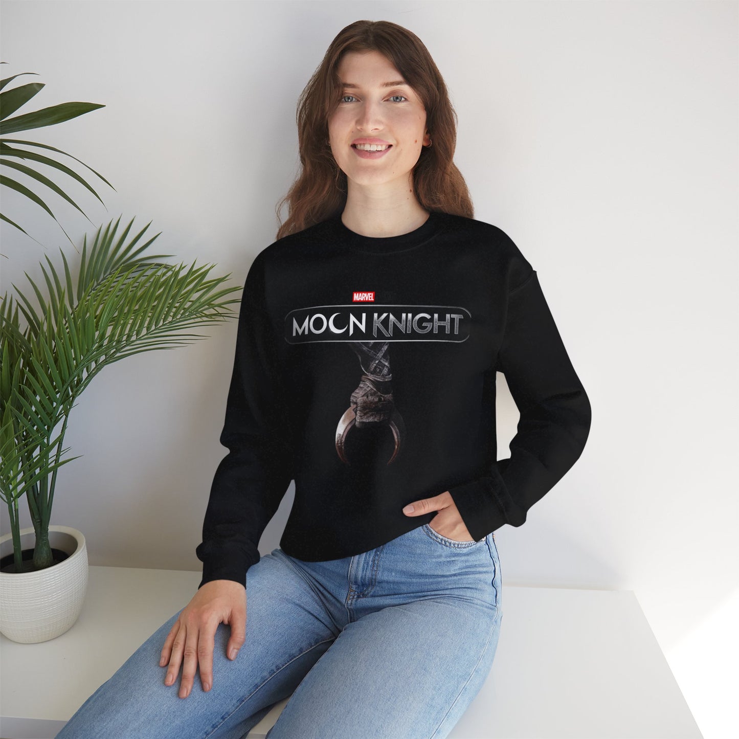 Moon Knight Unisex Crewneck Sweatshirt, Marvel Sweatshirt, Marvel Gift, Comic Apparel, Superhero Fashion.