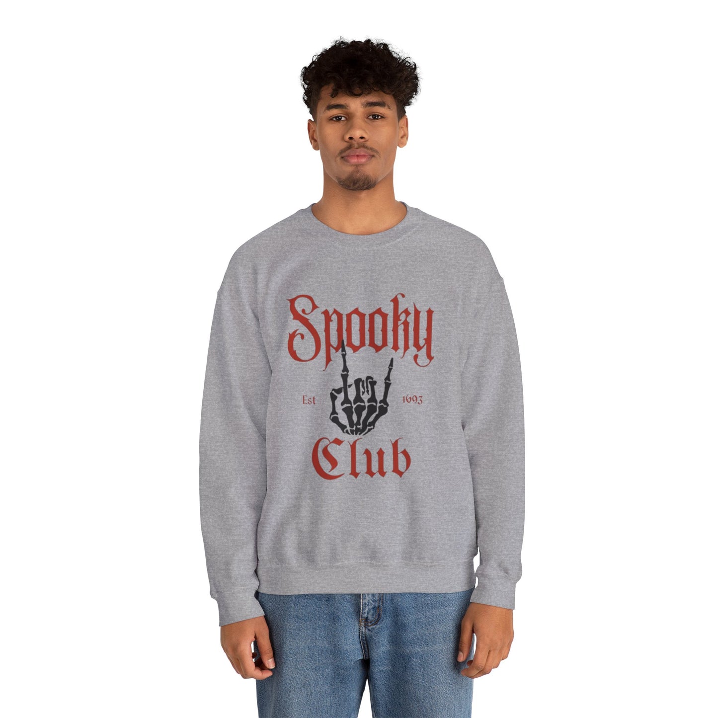 Spooky Club Crewneck Sweatshirt, Halloween Sweatshirt, Unisex Sweatshirt, Casual Fall Apparel, Cozy Halloween Top