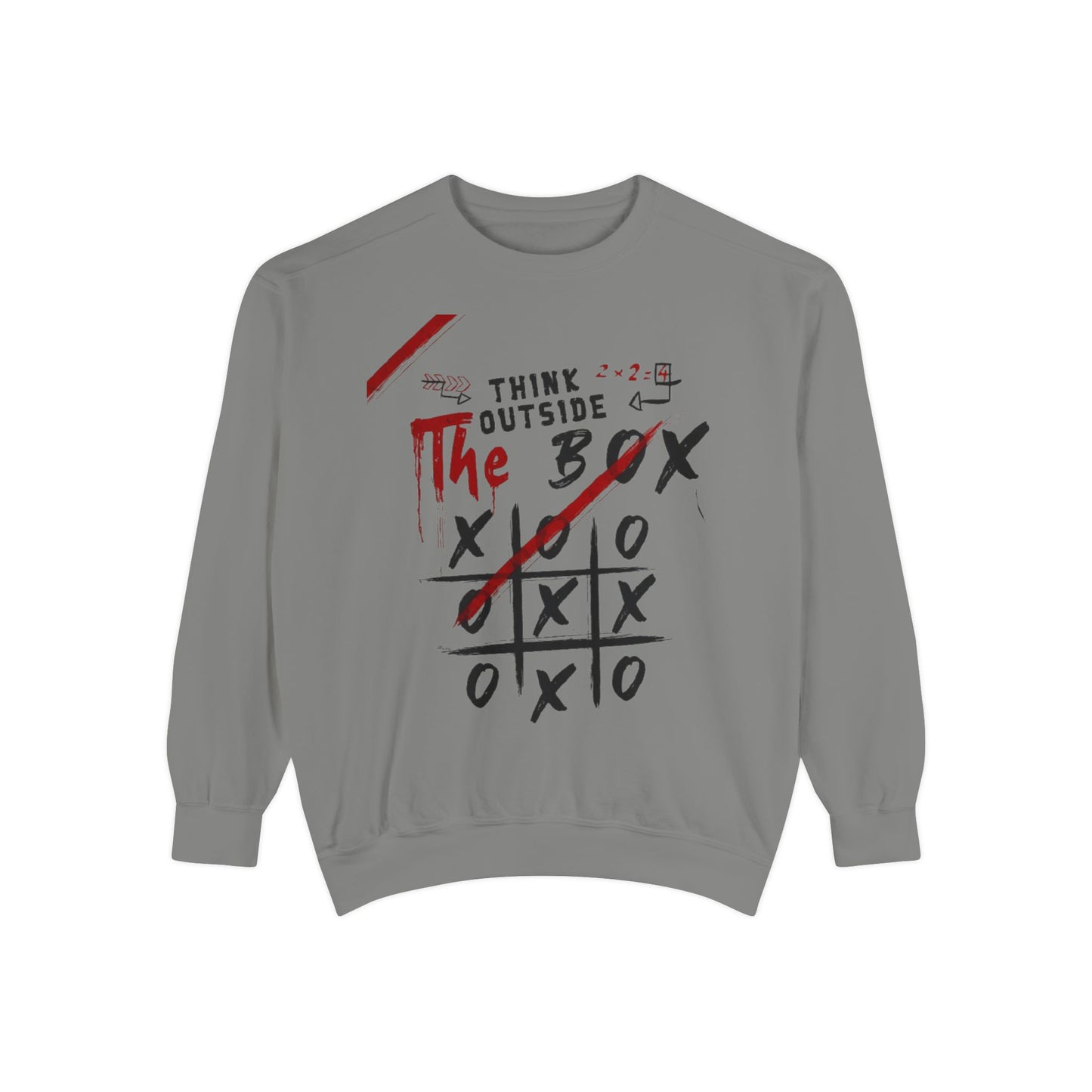 Think Outside the Box Sweatshirt, Unisex Garment-Dyed Hoodie, Casual Pullover, Gift for Creative Minds, Cozy Streetwear