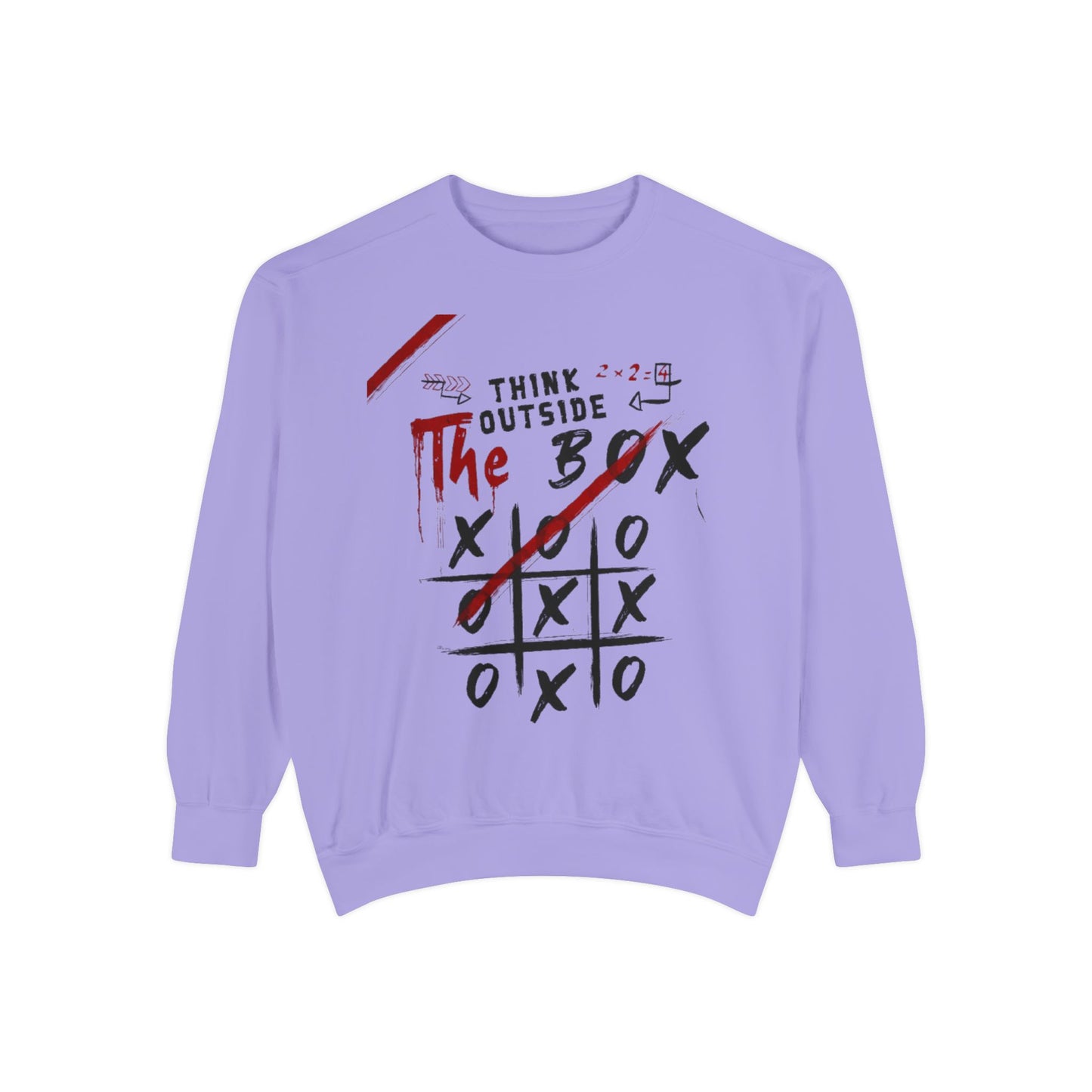 Think Outside the Box Sweatshirt, Unisex Garment-Dyed Hoodie, Casual Pullover, Gift for Creative Minds, Cozy Streetwear
