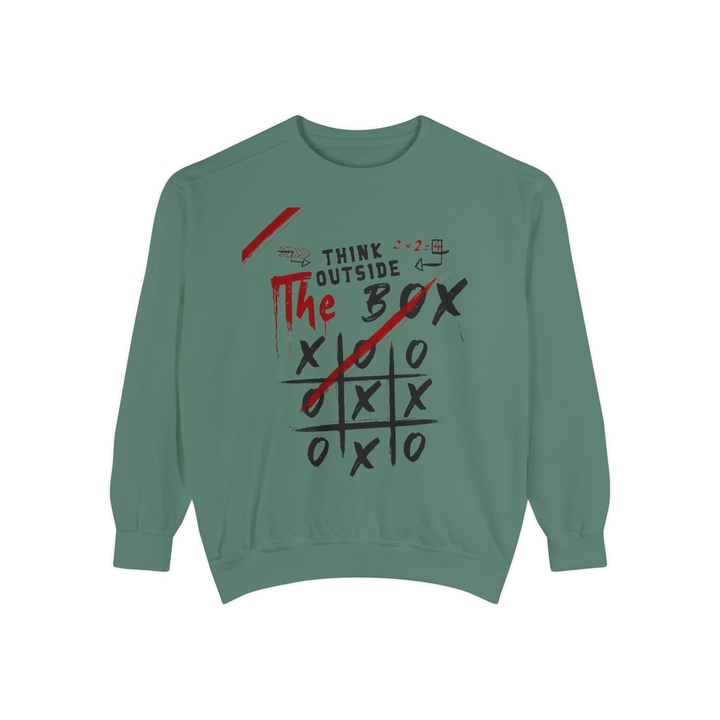 Think Outside the Box Sweatshirt, Unisex Garment-Dyed Hoodie, Casual Pullover, Gift for Creative Minds, Cozy Streetwear