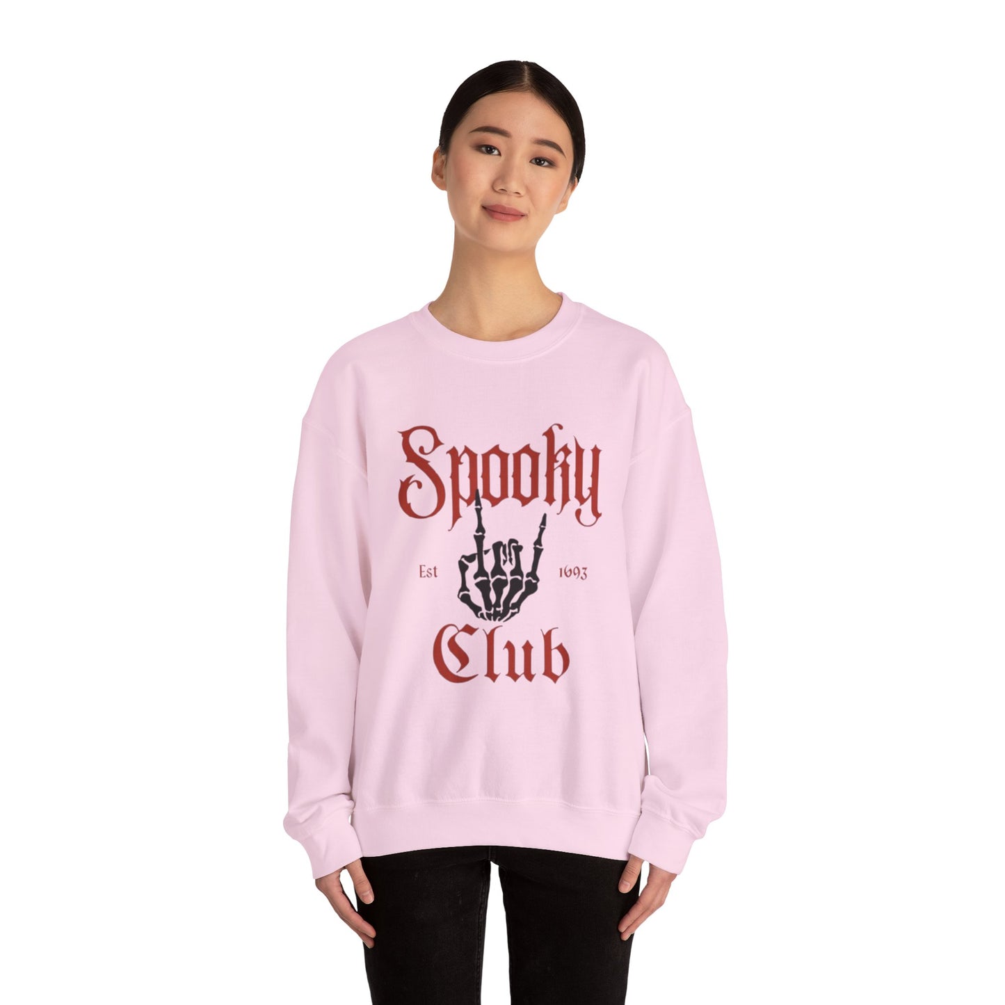 Spooky Club Crewneck Sweatshirt, Halloween Sweatshirt, Unisex Sweatshirt, Casual Fall Apparel, Cozy Halloween Top