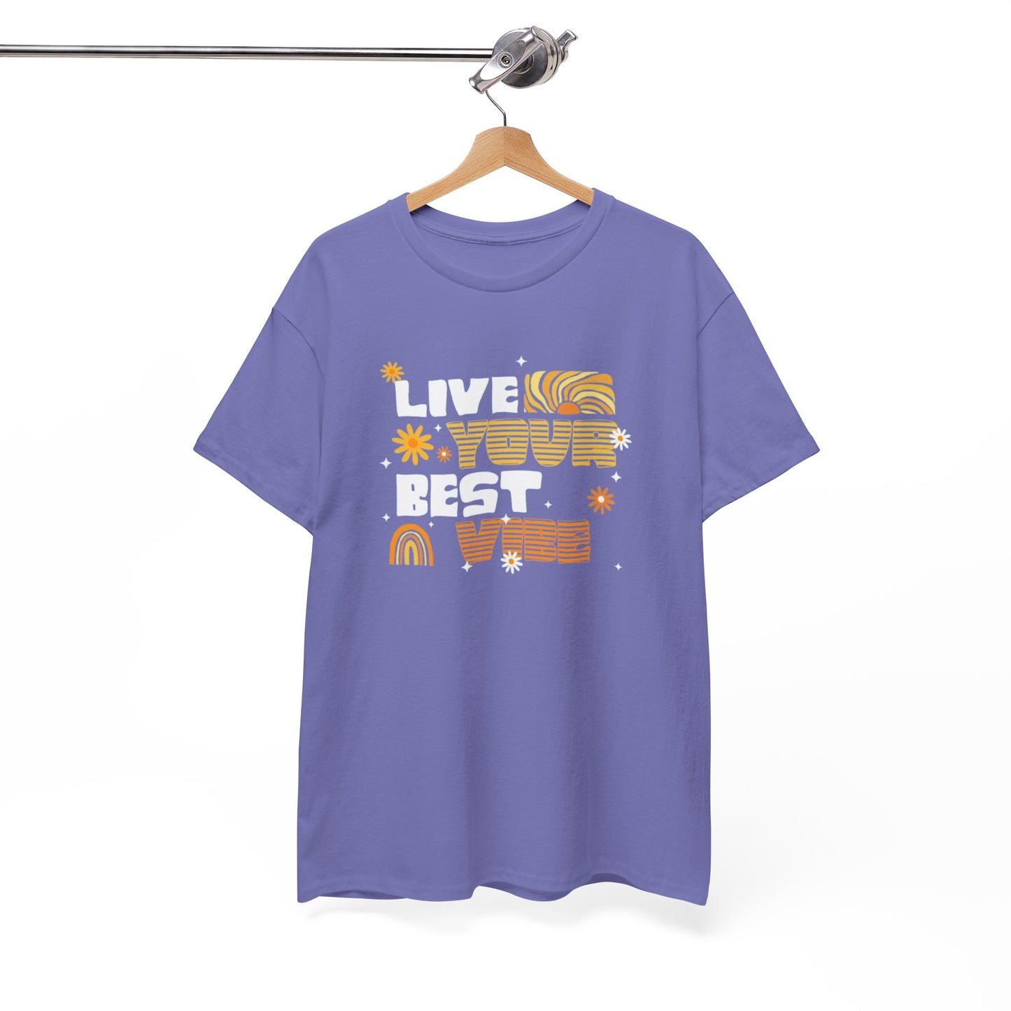 Unisex Heavy Cotton Tee - Live Your Best Vibe, Casual Wear, Summer Fashion, Motivational Tee, Gift for Friends, Inspirational Shirt