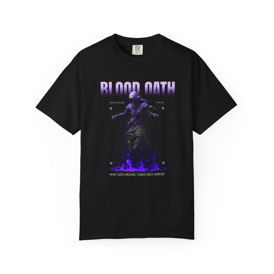 Blood Oath Unisex T-Shirt | Edgy Graphic Tee for Gamers, Halloween Costume, Gift for Him, Statement Style, Festival Apparel