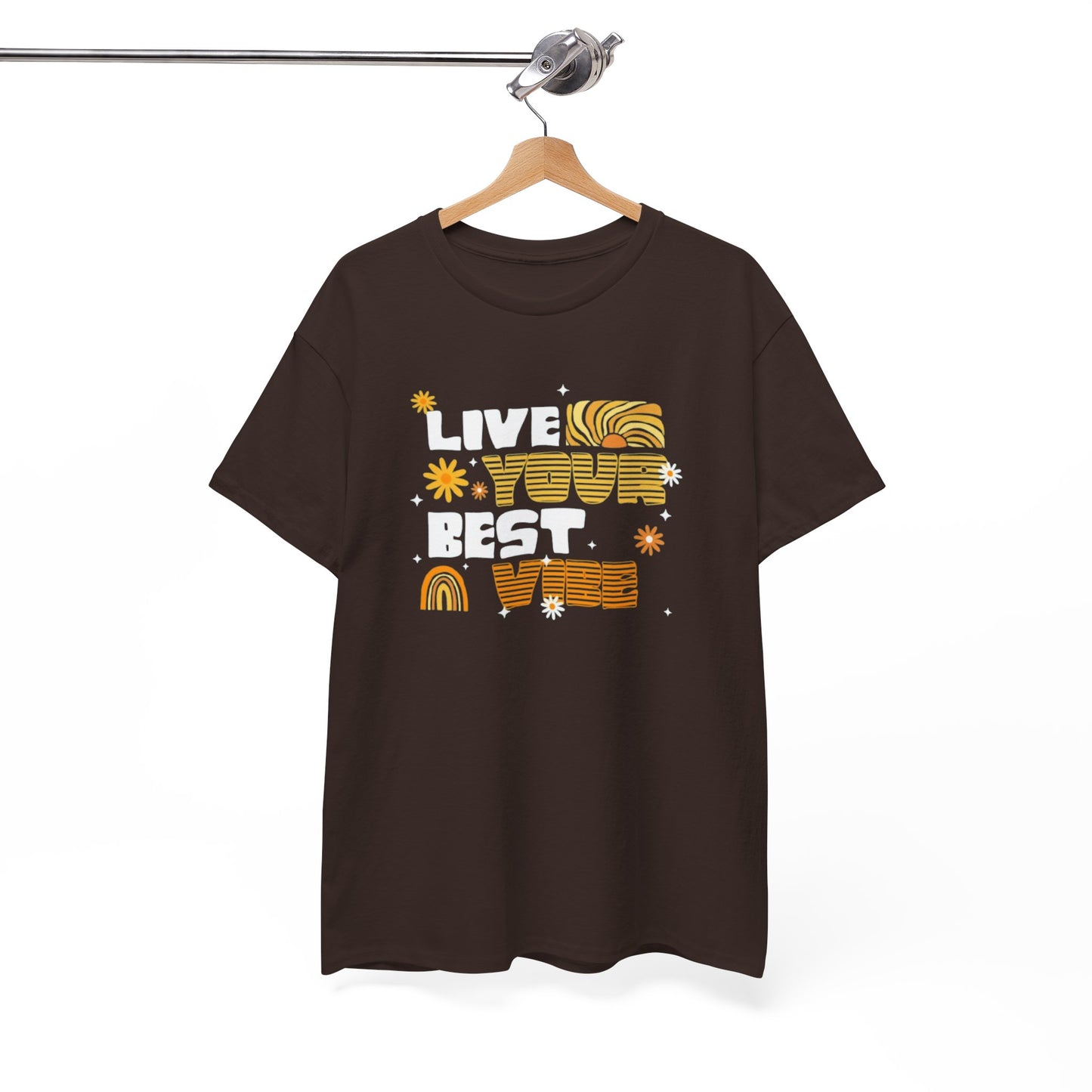 Unisex Heavy Cotton Tee - Live Your Best Vibe, Casual Wear, Summer Fashion, Motivational Tee, Gift for Friends, Inspirational Shirt