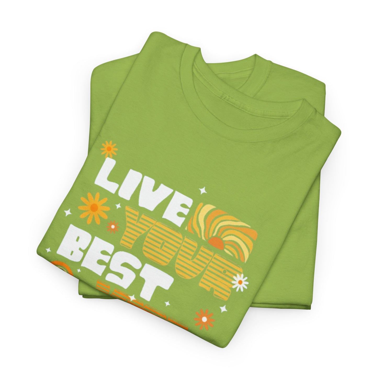 Unisex Heavy Cotton Tee - Live Your Best Vibe, Casual Wear, Summer Fashion, Motivational Tee, Gift for Friends, Inspirational Shirt